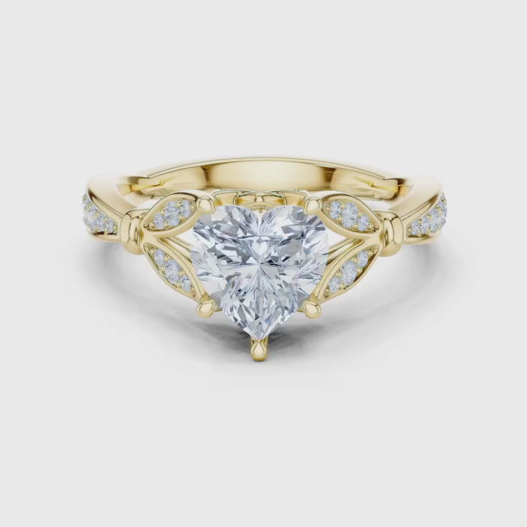 Heart Cut Lab Diamond Wedding Ring video