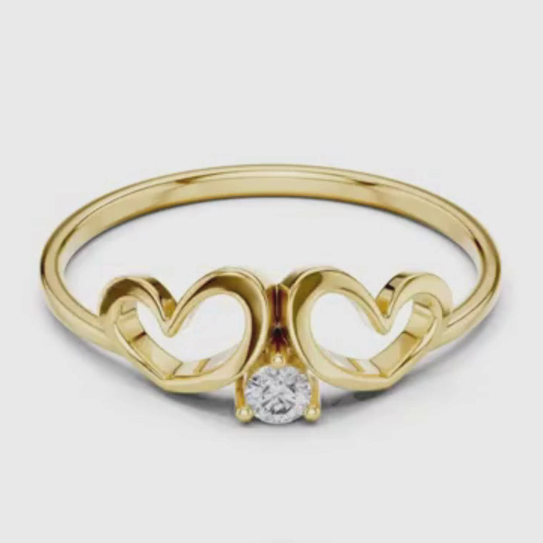 Double Heart Ring For Women video