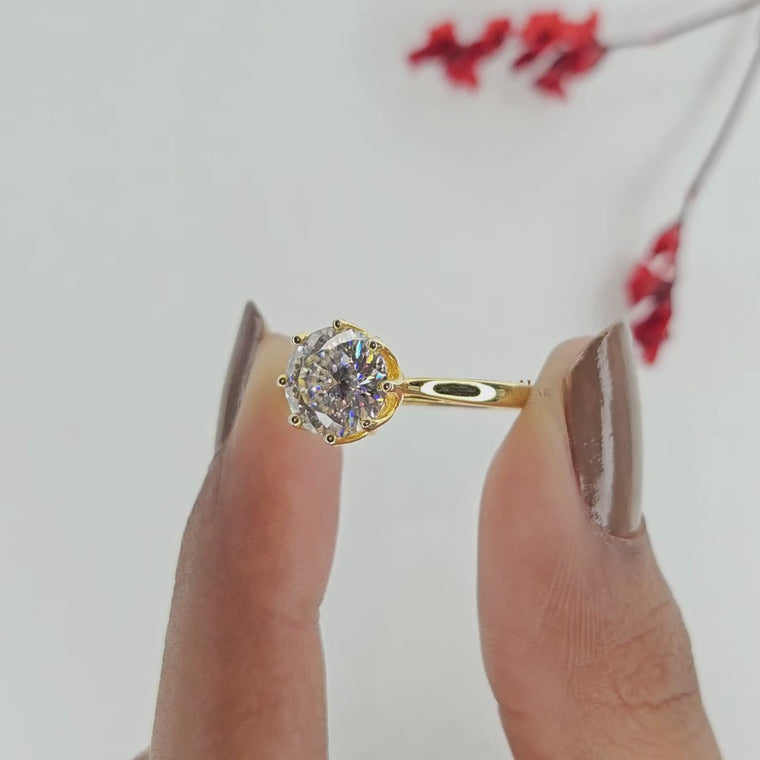 Solitaire Setting Round Cut Lab Diamond Engagement Ring video