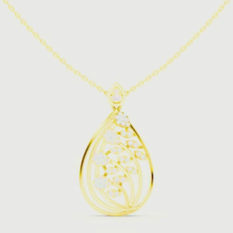 Teardrop Shape Leaf Inspire Round Pendant video