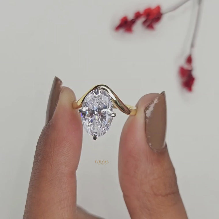 Oval Cut Hidden Halo Engagement Ring video
