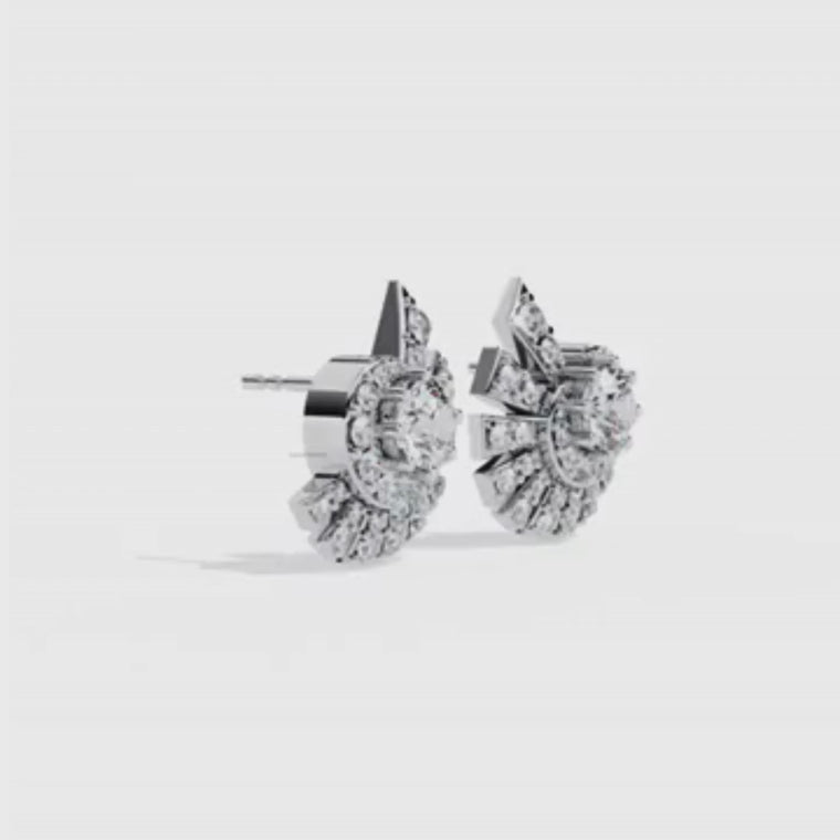 Round Sunburst Statement Earrings video