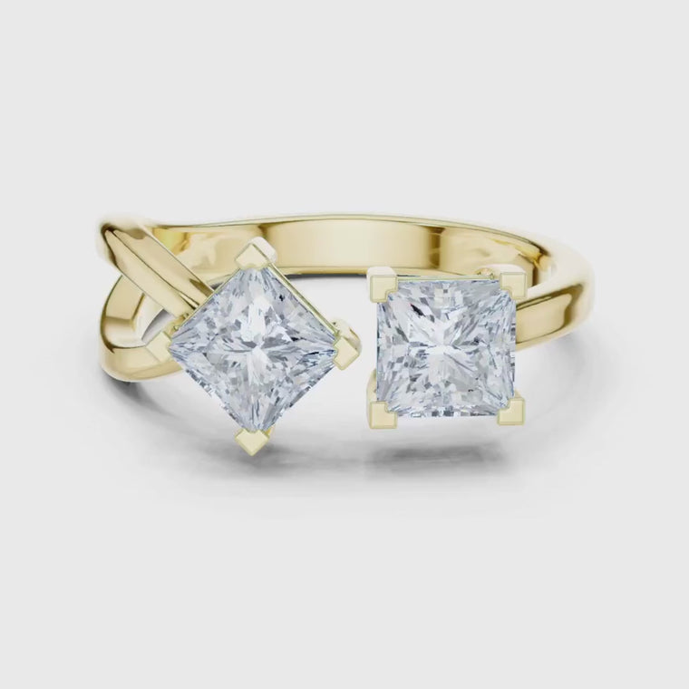 Princess Cut Toi Et Moi Ring video