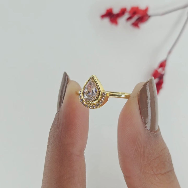 Halo Setting Pear Cut Engagement Ring video