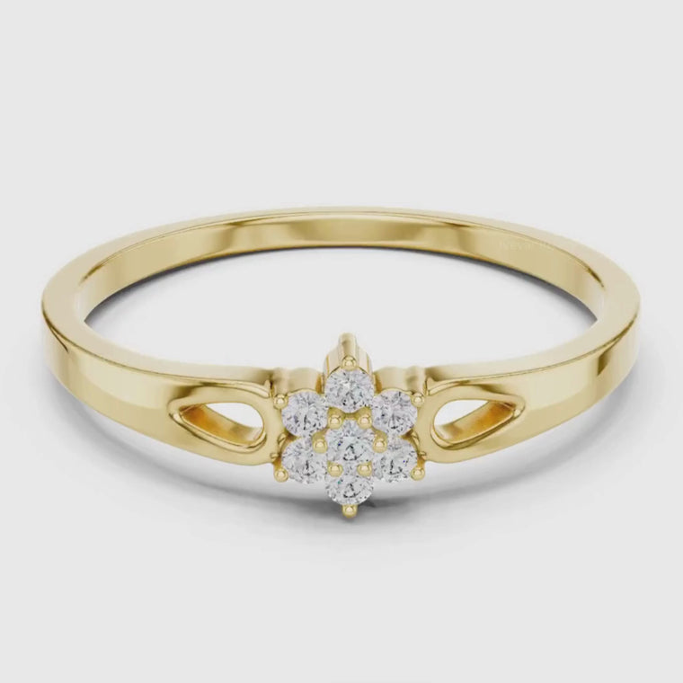 Round Cut Cluster Ring Open Shoulder Ring video