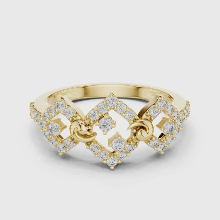 Round Cut Crown Statement Ring video