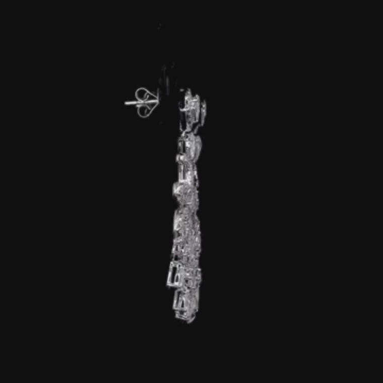 14K Gold Natural Rose Cut Diamond Chandelier Drop Earrings video