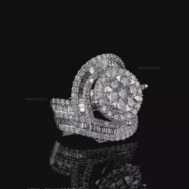 Radiant Swirl Round Cocktail Ring video