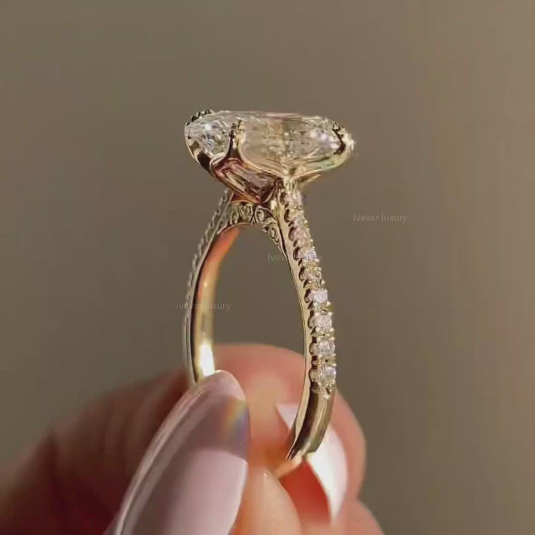 Oval Cut Halo Engagement Ring video