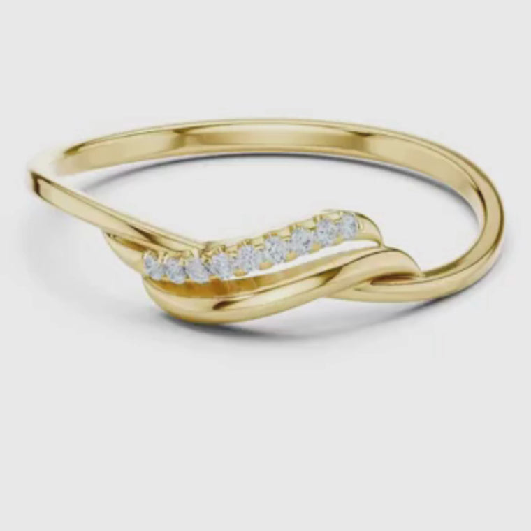 Minimal Crossover Ring With Pave Twisted Band video