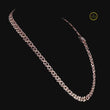 Luxury Rose Gold Cuban Link Chain Textured Lab Grown Diamond Hip Hop Necklace