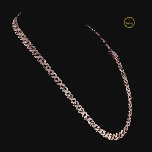 Rose Gold Textured Cuban Link Lab Grown Diamond Hip Hop Chain video