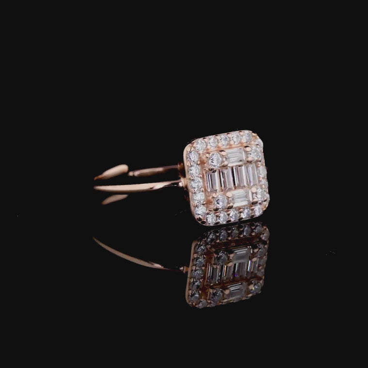 Baguette Halo Ring with Rectangular Cluster Setting video