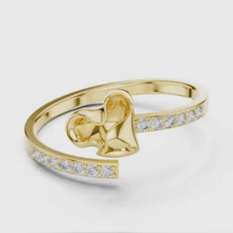 Open Heart Bypass Ring with Pave Band video