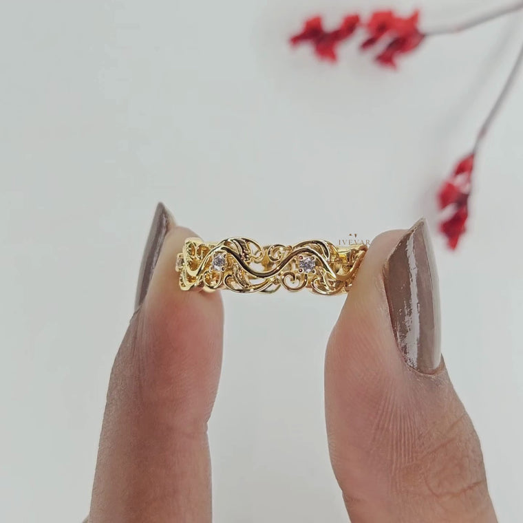 Nature Inspired Round Filigree Eternity Band video