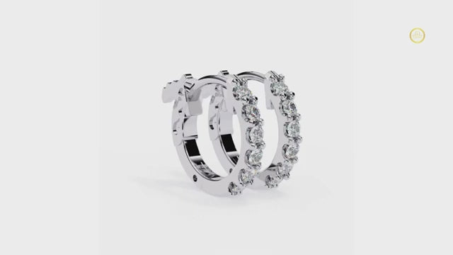 Round Brilliant Cut Hoop Earrings video