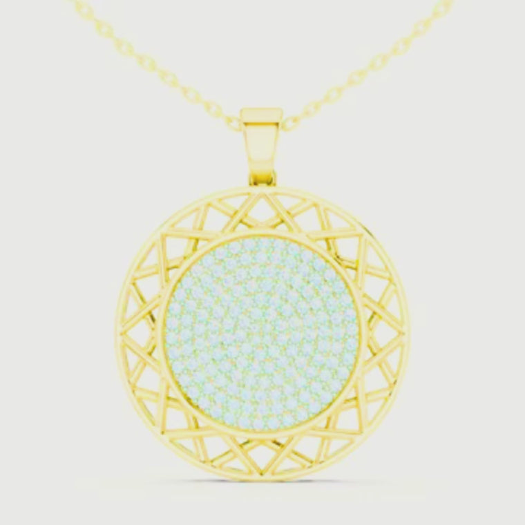 Circular Medallion Pendant with Round Cluster video