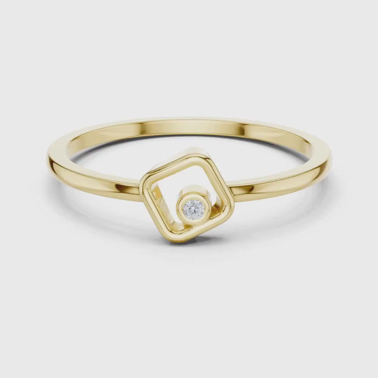 Round Cut Open Square Geometric Solitaire Ring video