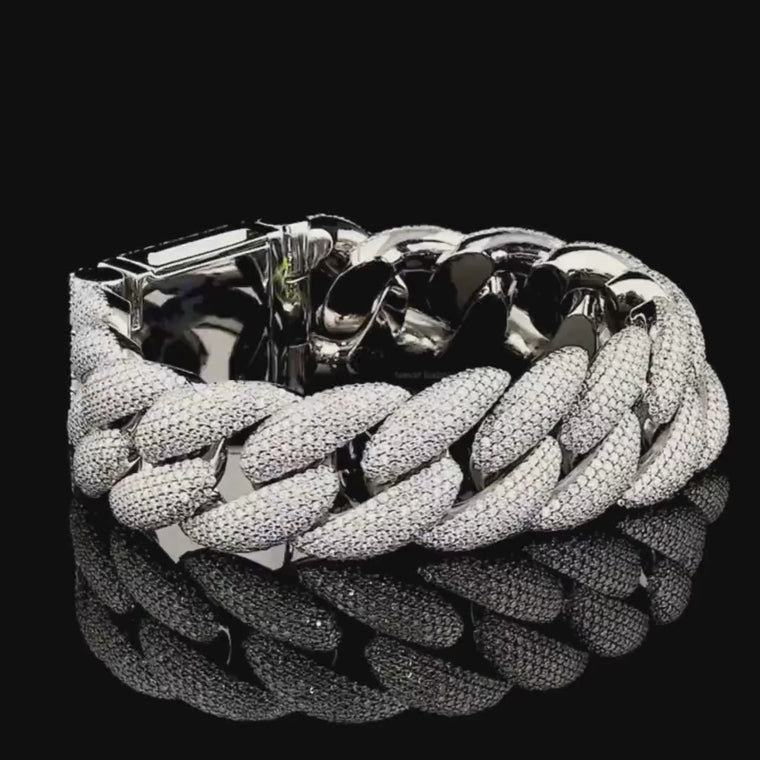 Iced Out Pave Cut Cuban Link Bracelet video