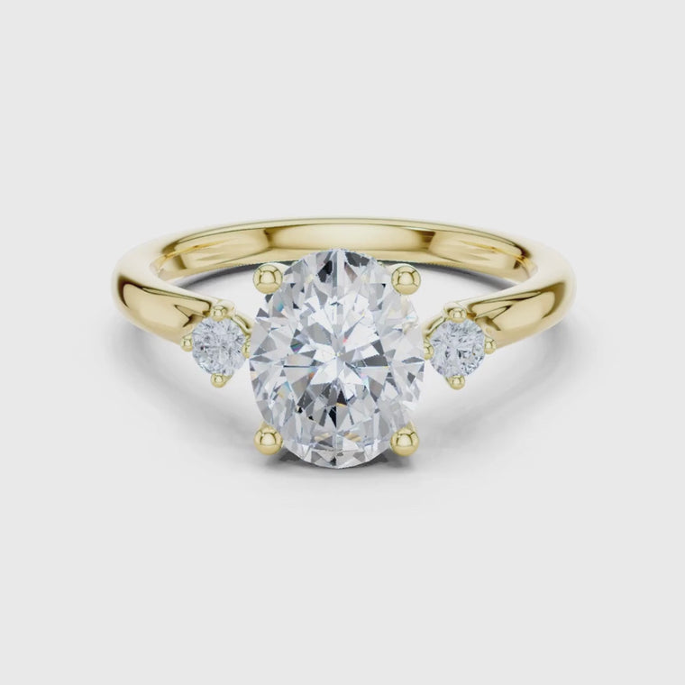 Oval Cut Three Stone Split Shank Engagement Ring video