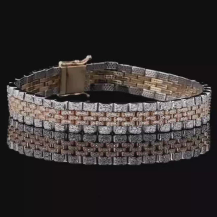 Triple Row Round Cut Tennis Bracelet video