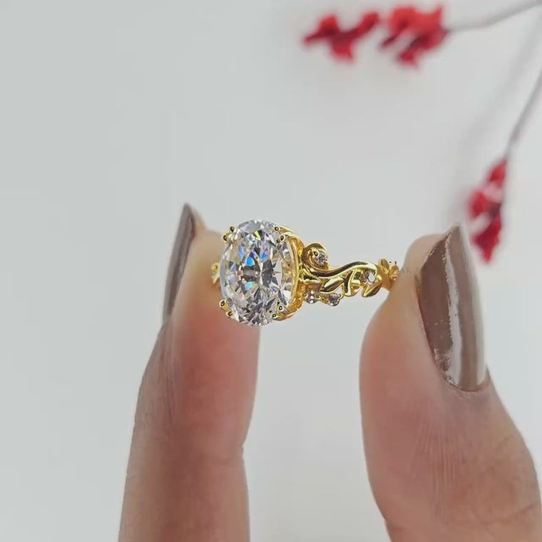 Oval Cut Nature Inspire Engagement Ring video