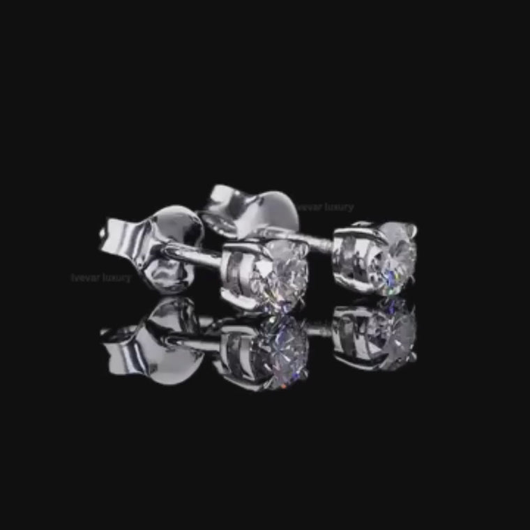 Brilliant Sparkle Round Cut Stud Earrings video