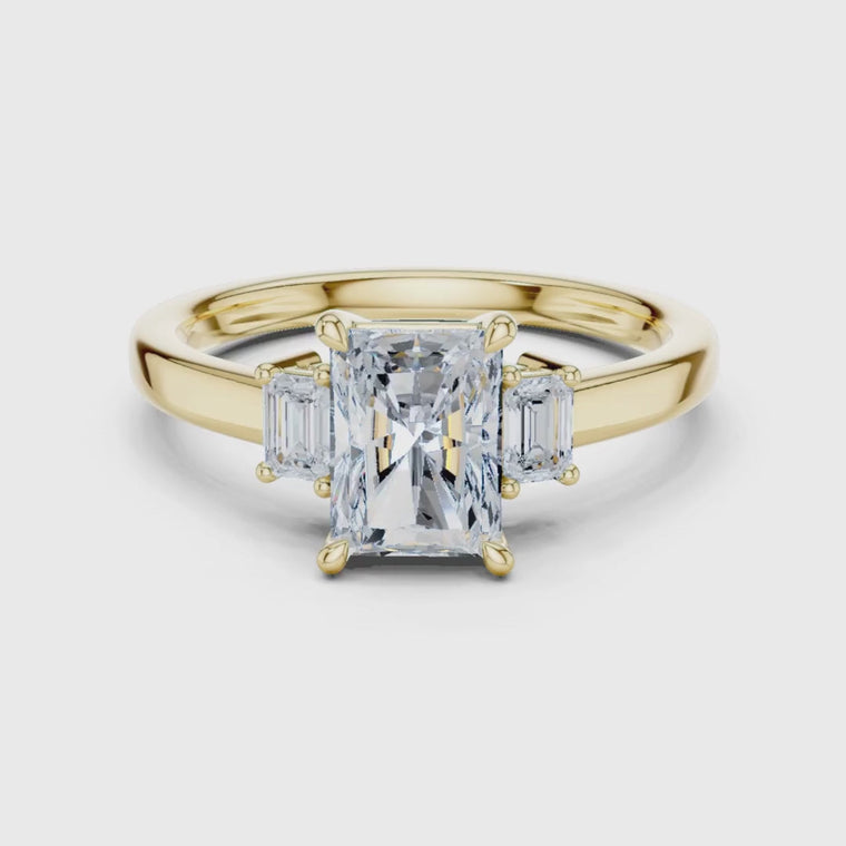 Radiant Cut Ring with Baguette Side Stones video