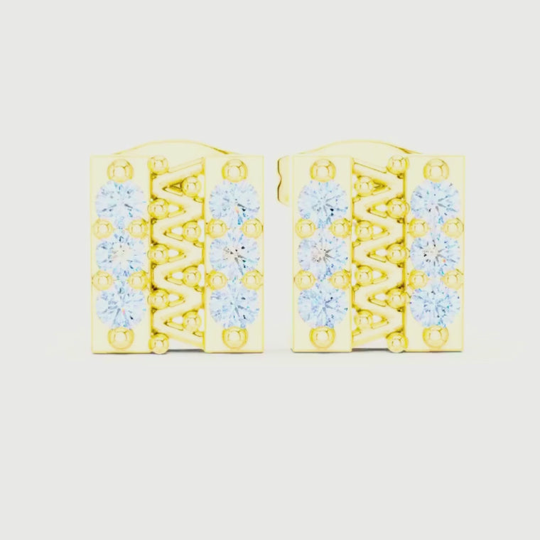 Round Openwork Channel Grid Setting Earrings video