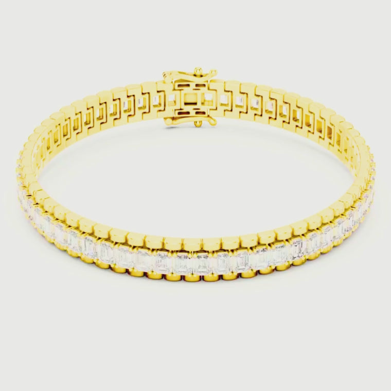 Emerald Cut Inline Tennis Bracelet Sleek Channel Setting video