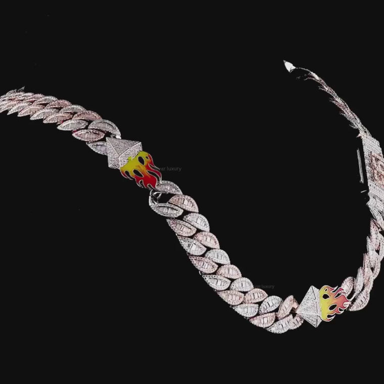 Rounded Motif Layering Chain with Micro Lab Grown Diamonds video