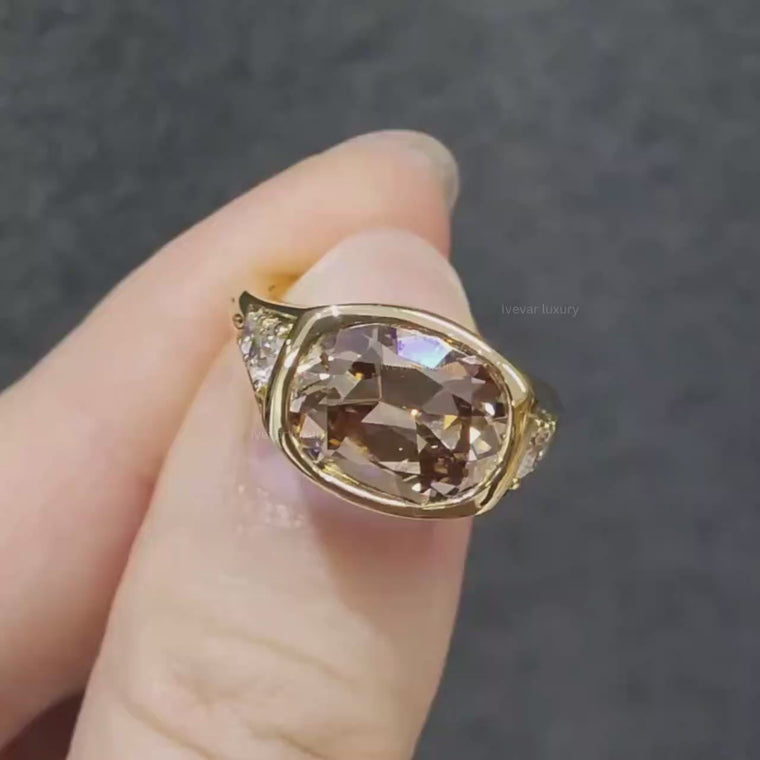 East West Old Mine Cushion Engagement Ring video