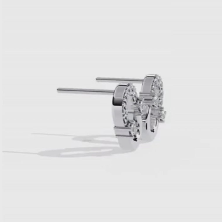 Contemporary Pave Round U Shaped Link Earrings video