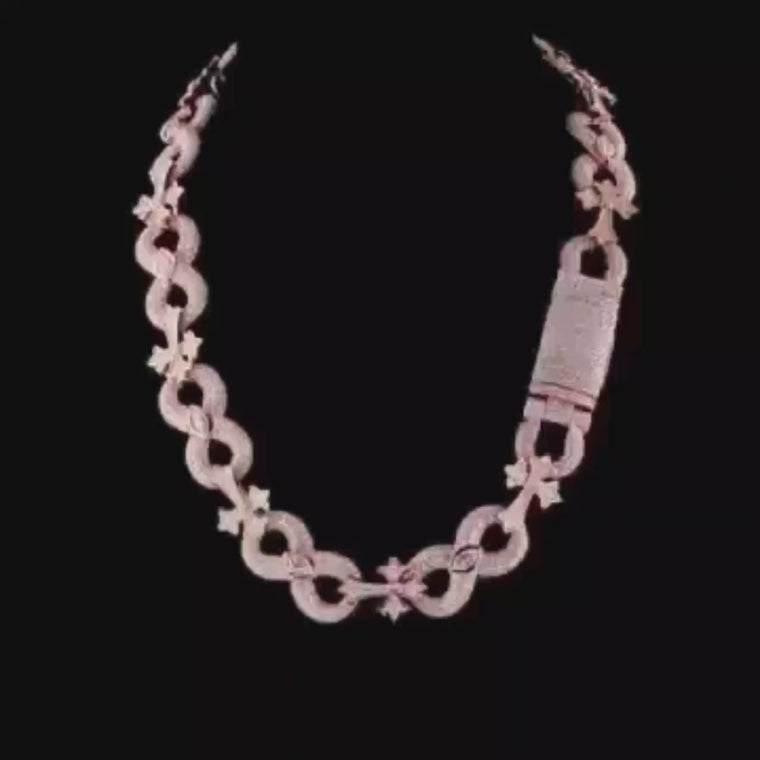 Iced Out Infinity Cross Link Choker Necklace video