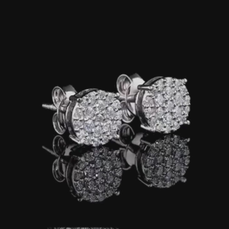 Round Multi Stone Cluster Stud Earrings video