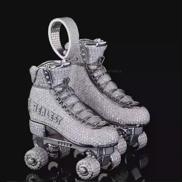 Iced-Out Custom Roller Skates Hip Hop Pendant Charm video