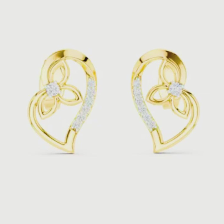Eternal Heart Floral Stud Earrings video