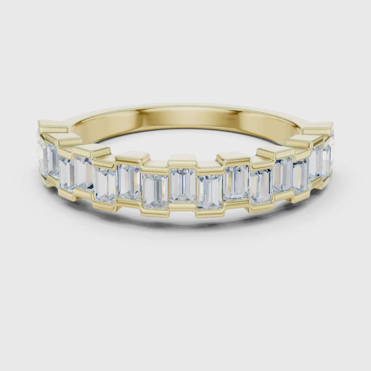 Baguette Cut Half Eternity Wedding Band video