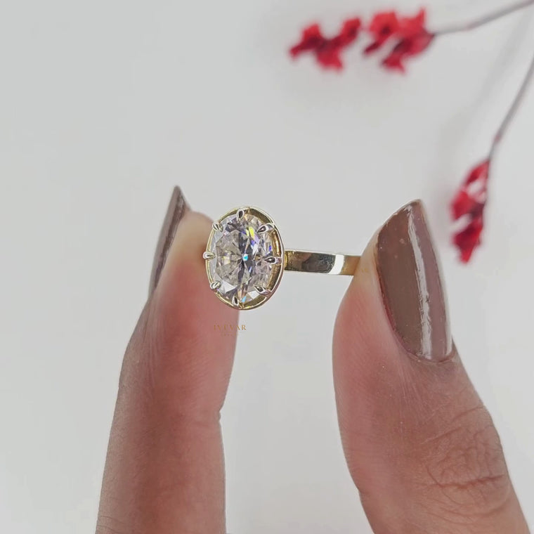 Oval Cut Lab Diamond Minimalist Solitaire Engagement Ring video