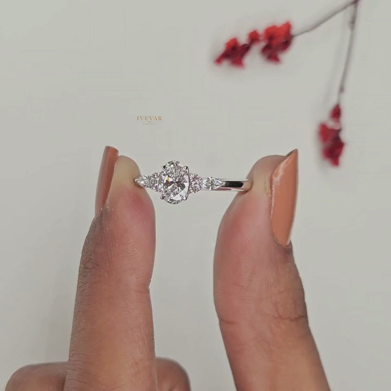 Oval Cut Ring With Marquise Side Stones video