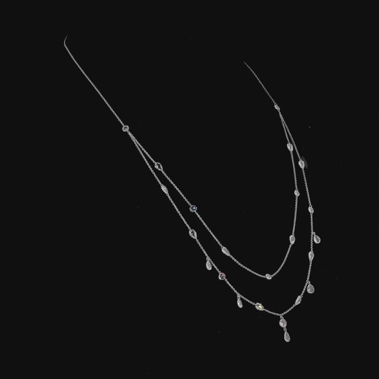 Delicate 14K Gold Necklace Featuring Rose Cut Diamonds video