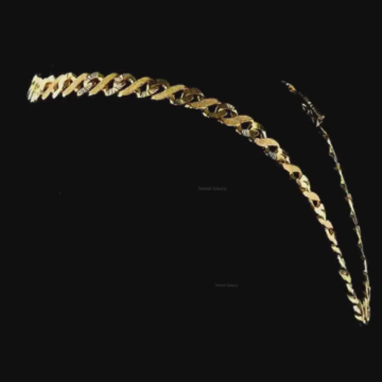 Textured Interlocking Link Chain with Pave Clasp video