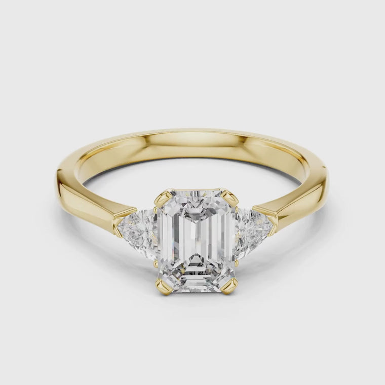 Emerald Three Stone Ring For Women video