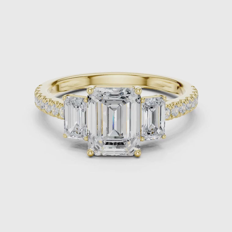 Emerald Cut Pave Setting Engagement Ring video