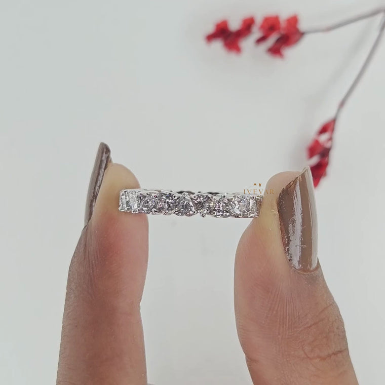 Heart Shape Full Eternity Stacking Band video