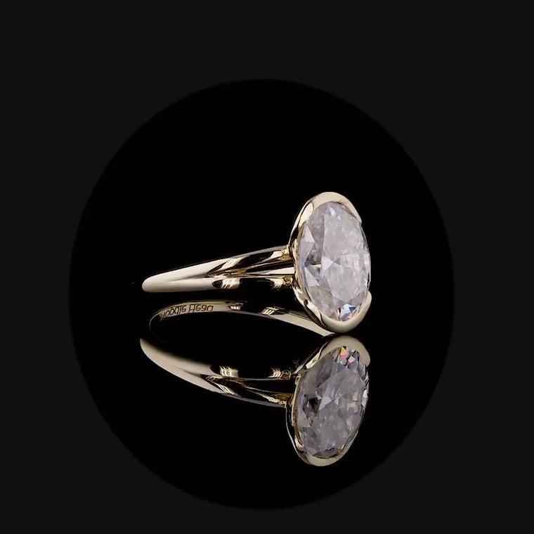 Oval Cut Solitaire Ring with Slim Band video