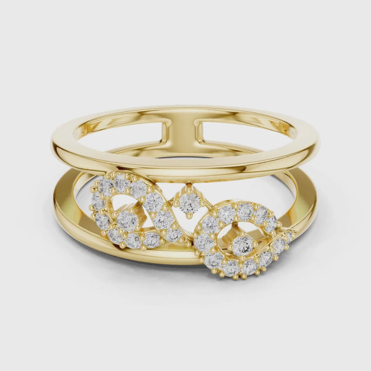 Twin Harmony Round Wedding Minimal Ring video
