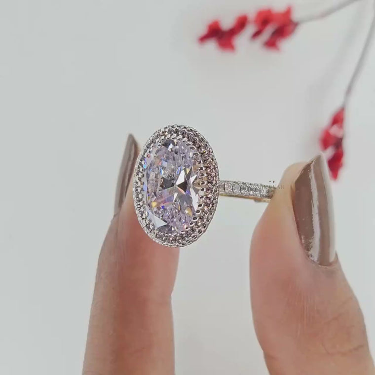 Double Halo Oval Cut Hidden Halo Engagement Ring video