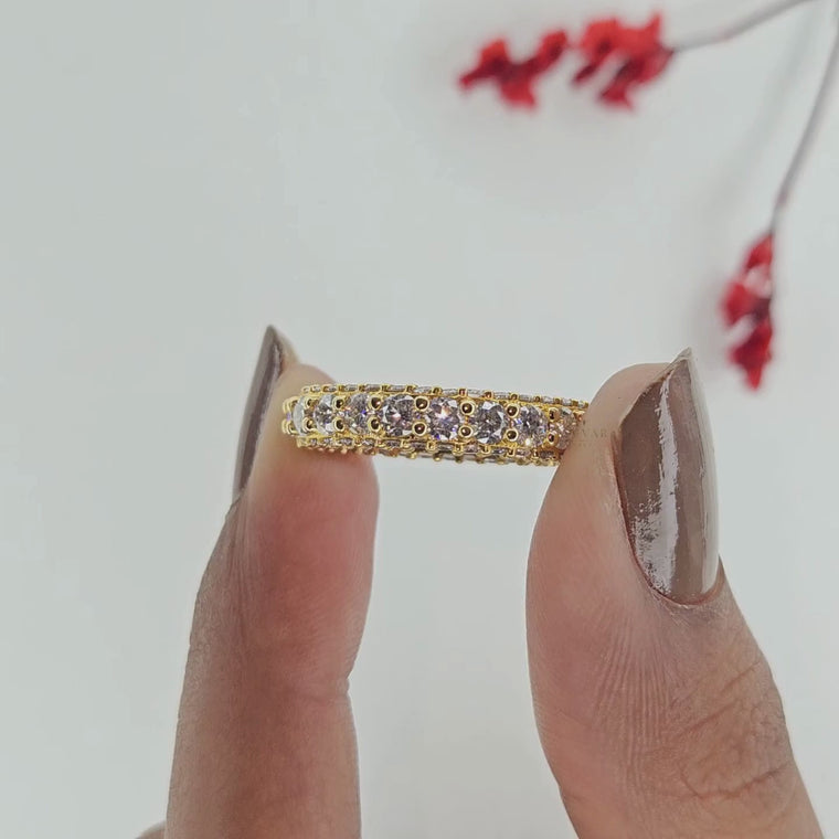 Round Cut Pave Setting Full Eternity Wedding Band video