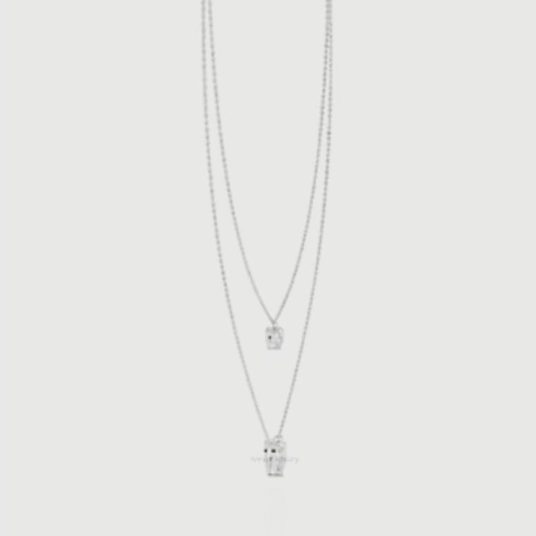 Layered Pear Cut Double Pendant Necklace video
